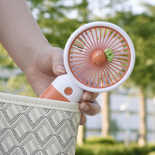 Cute Fruit Cartoon Mini Handheld Fan – Portable & Rechargeable