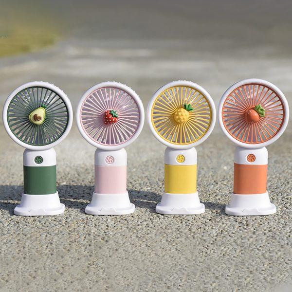 Cute Fruit Cartoon Mini Handheld Fan – Portable & Rechargeable