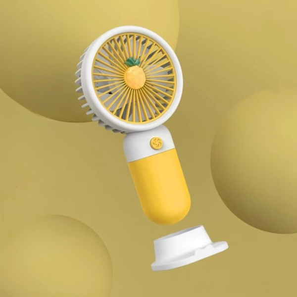 Cute Fruit Cartoon Mini Handheld Fan – Portable & Rechargeable